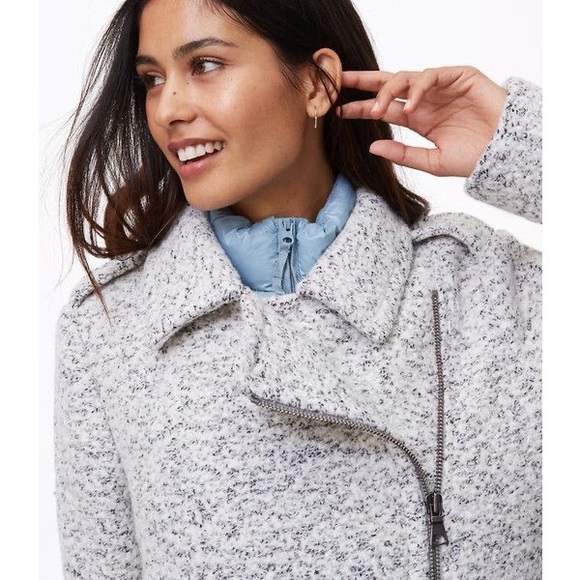 LOFT Marled Moto Coat - Picture 6 of 6